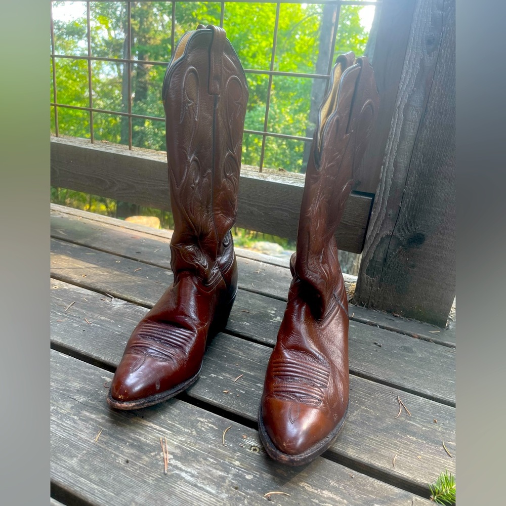 Vintage Dan Post Leather Cowboy Boots